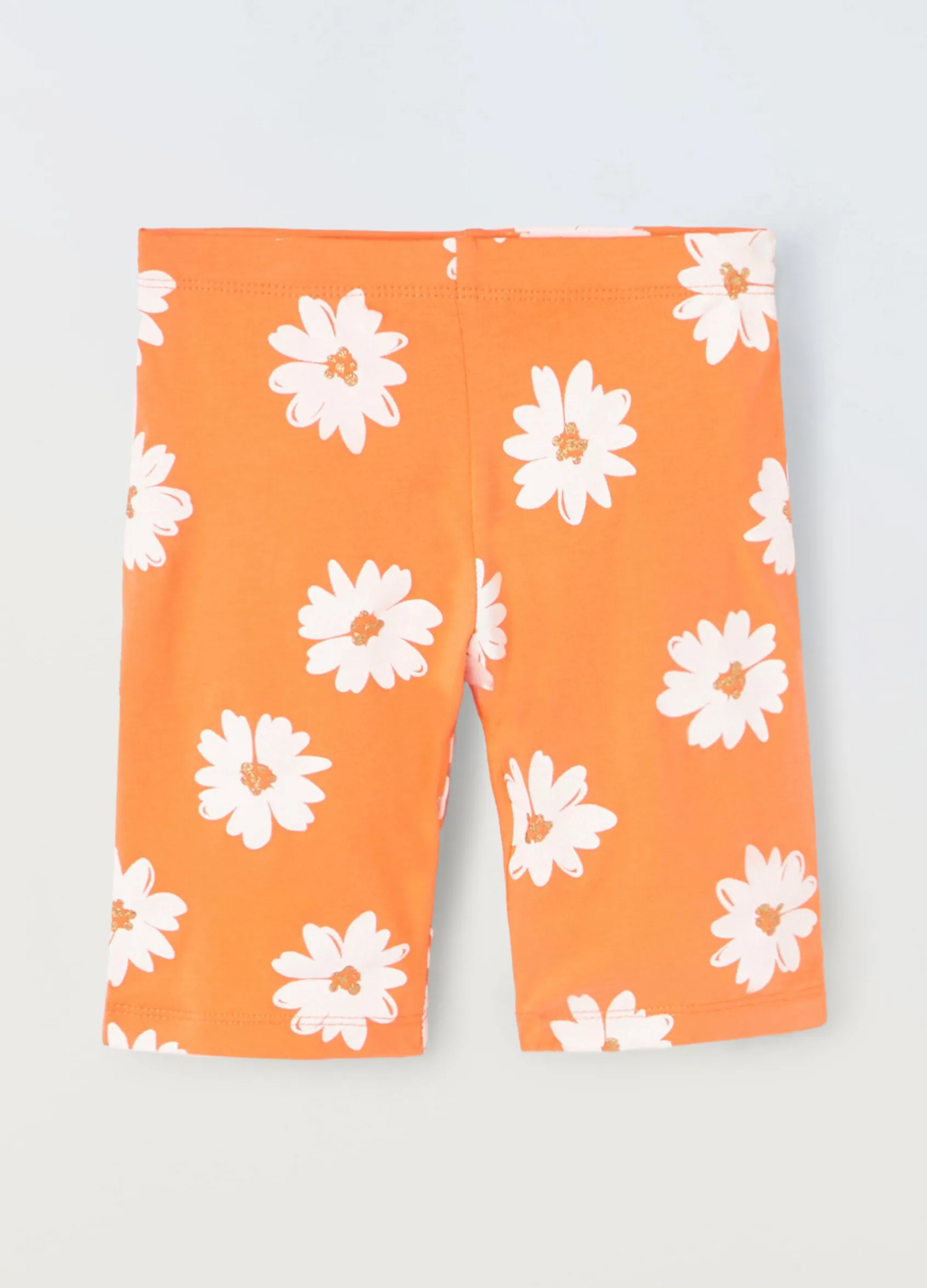 Blukids Leggings capri in cotone stretch con stampa bambina- Leggings