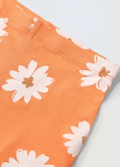 Blukids Leggings capri in cotone stretch con stampa bambina- Leggings