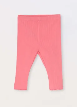 Blukids Leggings in costina di cotone stretch neonata- Pantaloni