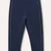 Blukids Leggings in cotone stretch con strass neonata- Pantaloni