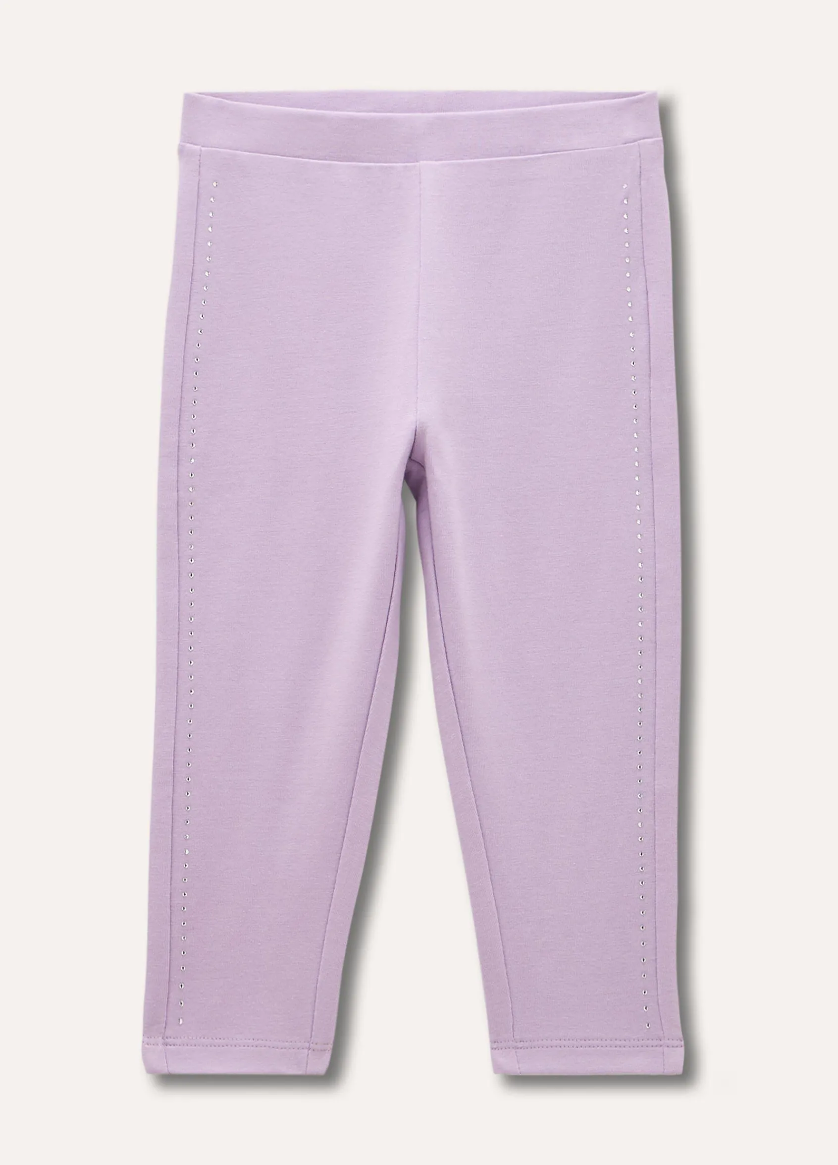 Blukids Leggings in cotone stretch con strass neonata- Pantaloni