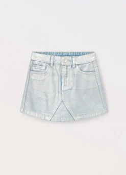 Blukids Minigonna in denim di puro cotone bambina- Gonne