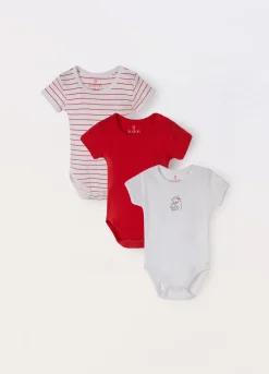 Blukids Pack 3 body in puro cotone neonato- Multipack