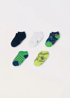 Blukids Pack 5 calzini corti misto cotone-Bambino Multipack | Intimo
