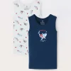 Blukids Pack 2 canotte in costina di puro cotone neonato- Intimo