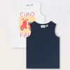 Blukids Pack 2 canotte in jersey di puro cotone neonato- T-shirt