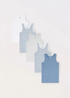 Blukids Pack 5 canotte in puro cotone ragazzo- Multipack | Intimo