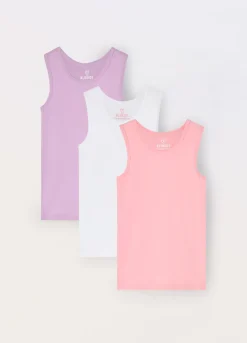 Blukids Pack 3 canotte in puro cotone bambina- Multipack | Intimo