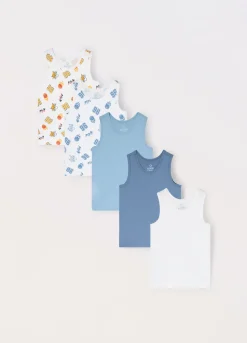 Blukids Pack 5 canotte in puro cotone bambino-Bambino Intimo | Multipack