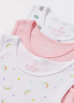 Blukids Pack 3 canotte in puro cotone bambina- Multipack | Intimo