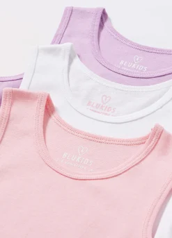 Blukids Pack 3 canotte in puro cotone bambina- Multipack | Intimo