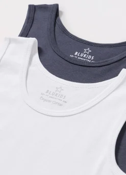 Blukids Pack 2 canotte intime in puro cotone ragazzo- Multipack | Intimo