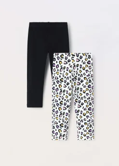 Blukids Pack 2 leggings in jersey di cotone stretch bambina- Multipack | Leggings