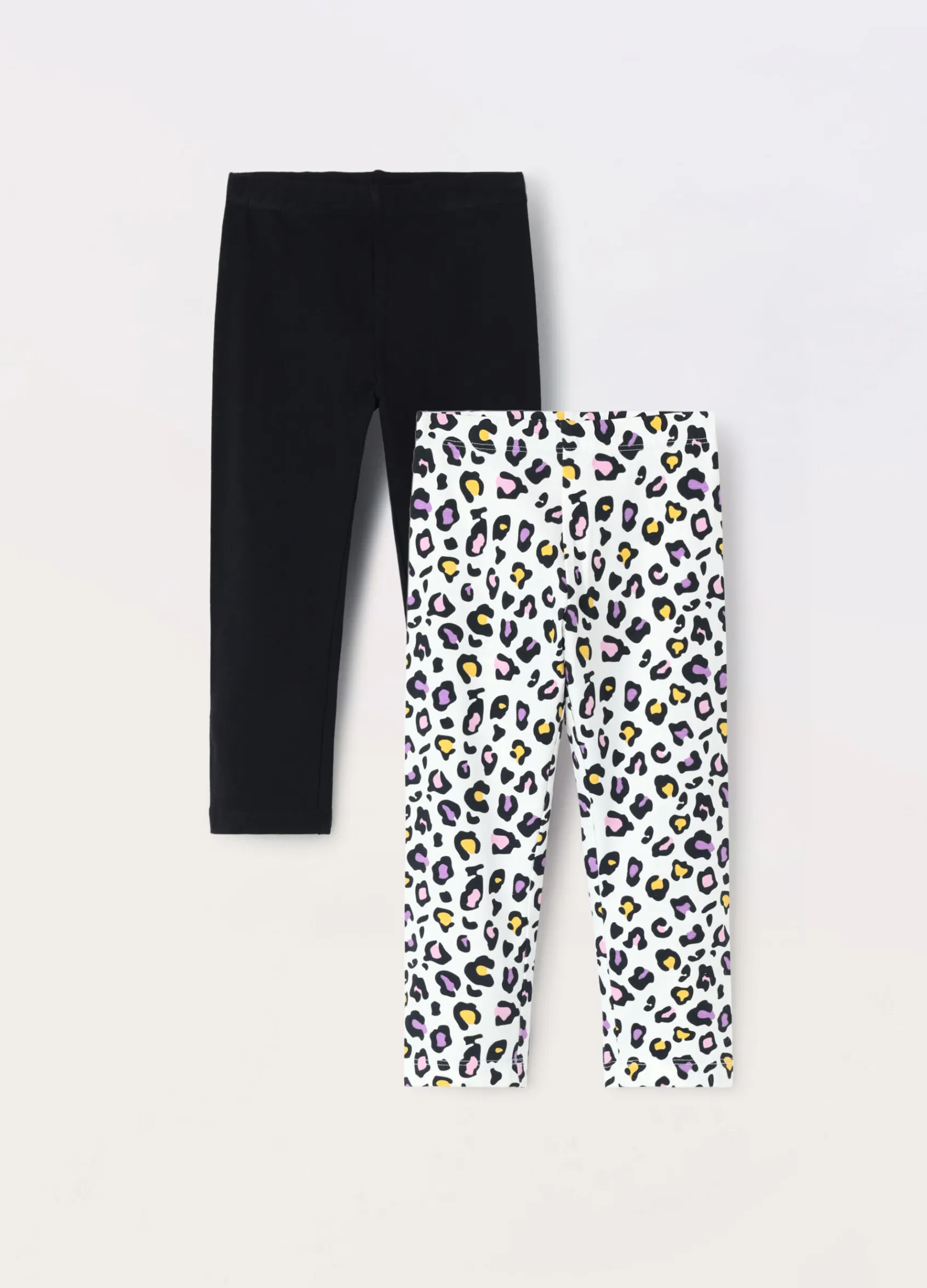 Blukids Pack 2 leggings in jersey di cotone stretch bambina- Multipack | Leggings