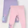 Blukids Pack 2 leggings in jersey di cotone stretch neonata- Pantaloni | Multipack