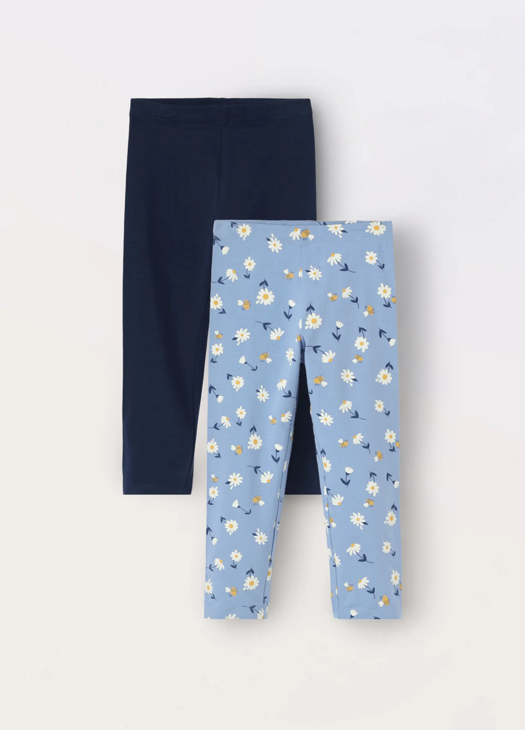 Blukids Pack 2 leggings in jersey di cotone stretch bambina- Multipack | Leggings