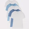 Blukids Pack 5 magliette intime in puro cotone bambino-Bambino Multipack | Intimo