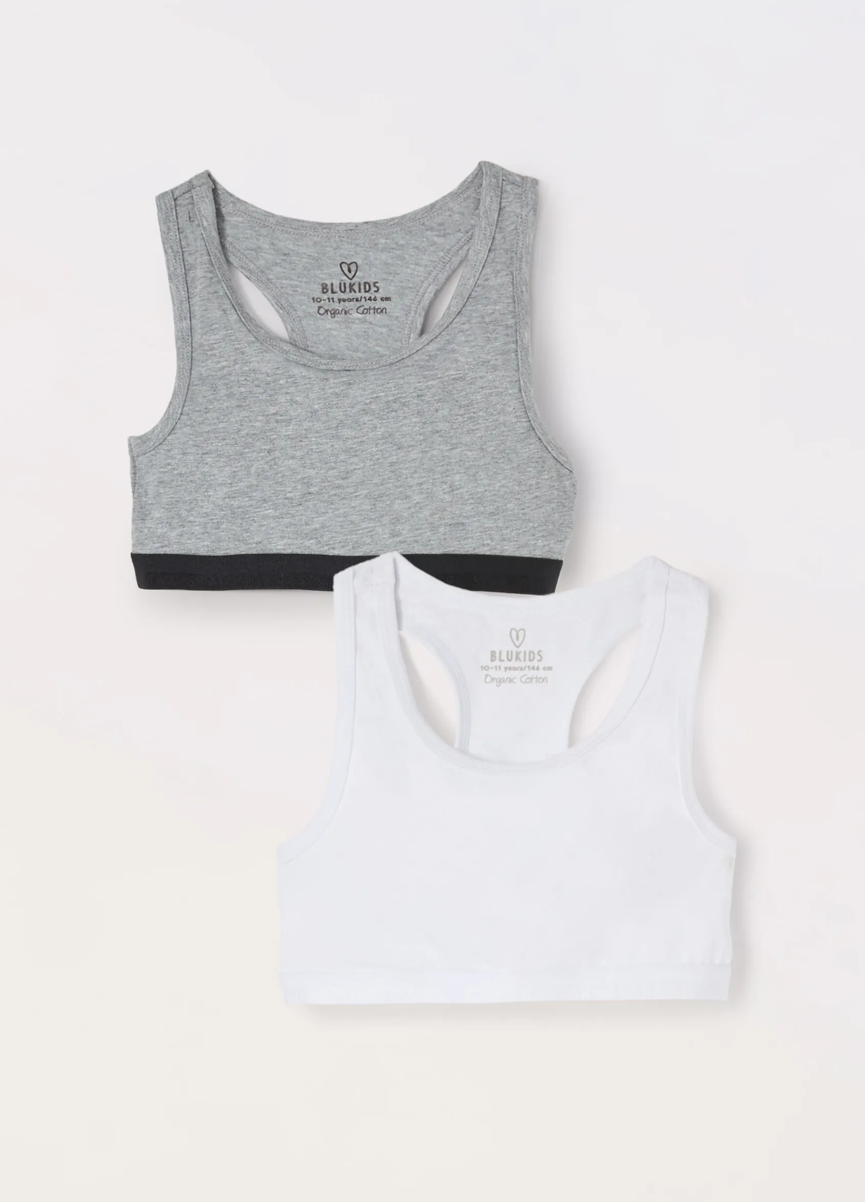 Blukids Pack 2 reggiseni sportivi in cotone stretch ragazza- Multipack | Intimo