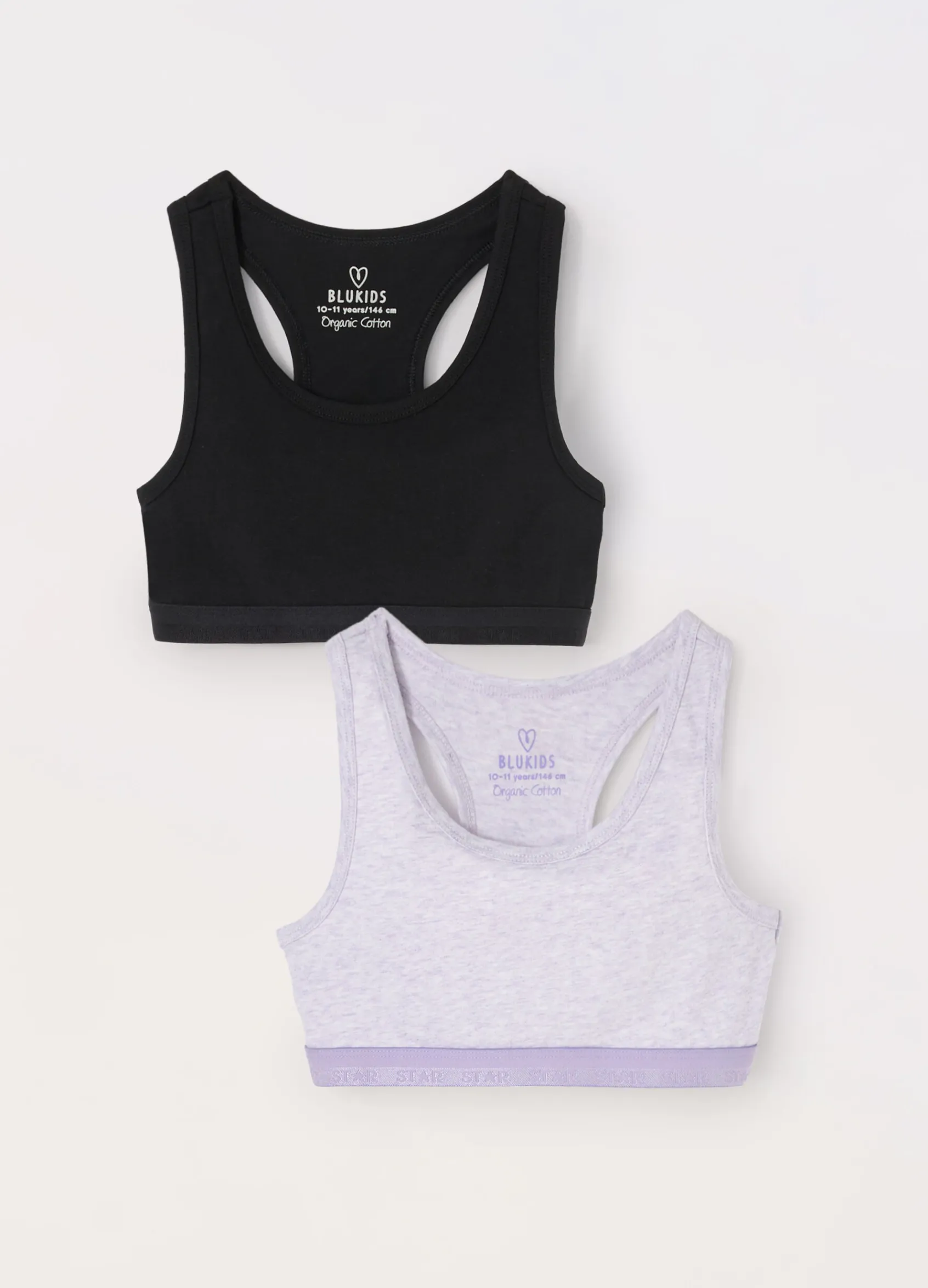 Blukids Pack 2 reggiseni sportivi in cotone stretch ragazza- Multipack | Intimo
