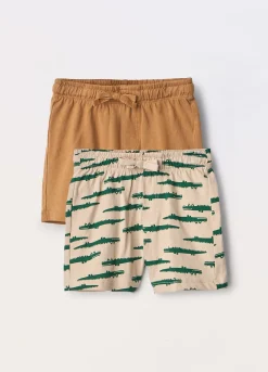 Blukids Pack 2 shorts in jersey di puro cotone neonato- Pantaloni