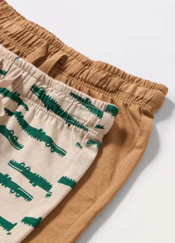 Blukids Pack 2 shorts in jersey di puro cotone neonato- Pantaloni