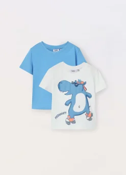 Blukids Pack 2 t-shirt in jersey di puro cotone neonato- T-shirt