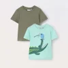 Blukids Pack 2 t-shirt in jersey di puro cotone neonato- T-shirt