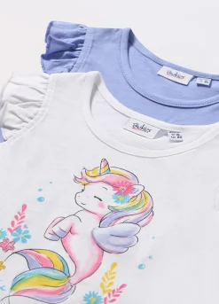 Blukids Pack 2 t-shirt in jersey di puro cotone neonata- T-shirt