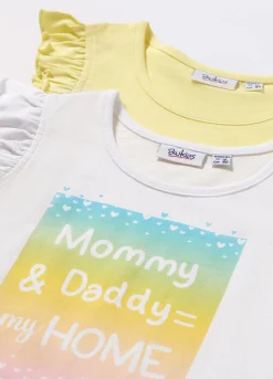 Blukids Pack 2 t-shirt in jersey di puro cotone neonata- T-shirt