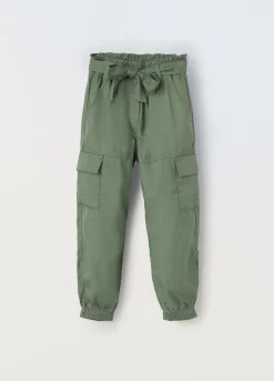 Blukids Pantaloni cago in pura lyocell bambina- Pantaloni