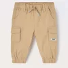 Blukids Pantaloni cargo in cotone stretch neonato- Pantaloni