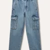 Blukids Pantaloni cargo in denim bambino-Bambino Jeans