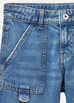 Blukids Pantaloni cargo in denim di puro cotone ragazza- Jeans