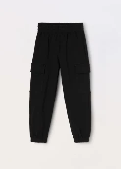 Blukids Pantaloni cargo in french terry di puro cotone bambina- Pantaloni