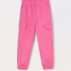 Blukids Pantaloni cargo in french terry di puro cotone bambina- Pantaloni