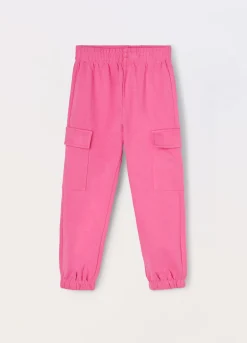 Blukids Pantaloni cargo in french terry di puro cotone bambina- Pantaloni