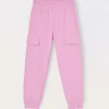 Blukids Pantaloni cargo in french terry di puro cotone bambina- Pantaloni