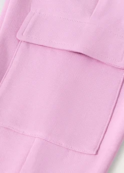 Blukids Pantaloni cargo in french terry di puro cotone bambina- Pantaloni