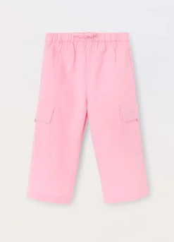 Blukids Pantaloni cargo in puro cotone neonata- Pantaloni