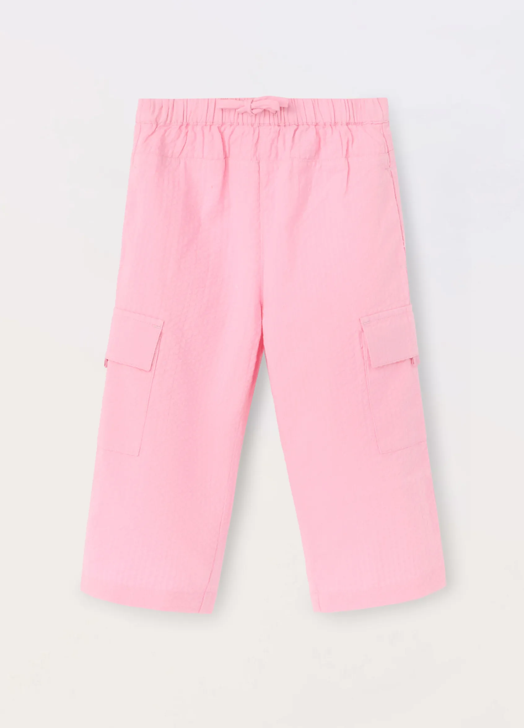 Blukids Pantaloni cargo in puro cotone neonata- Pantaloni