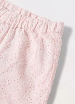 Blukids Pantaloni in cotone sangallo neonata- Pantaloni