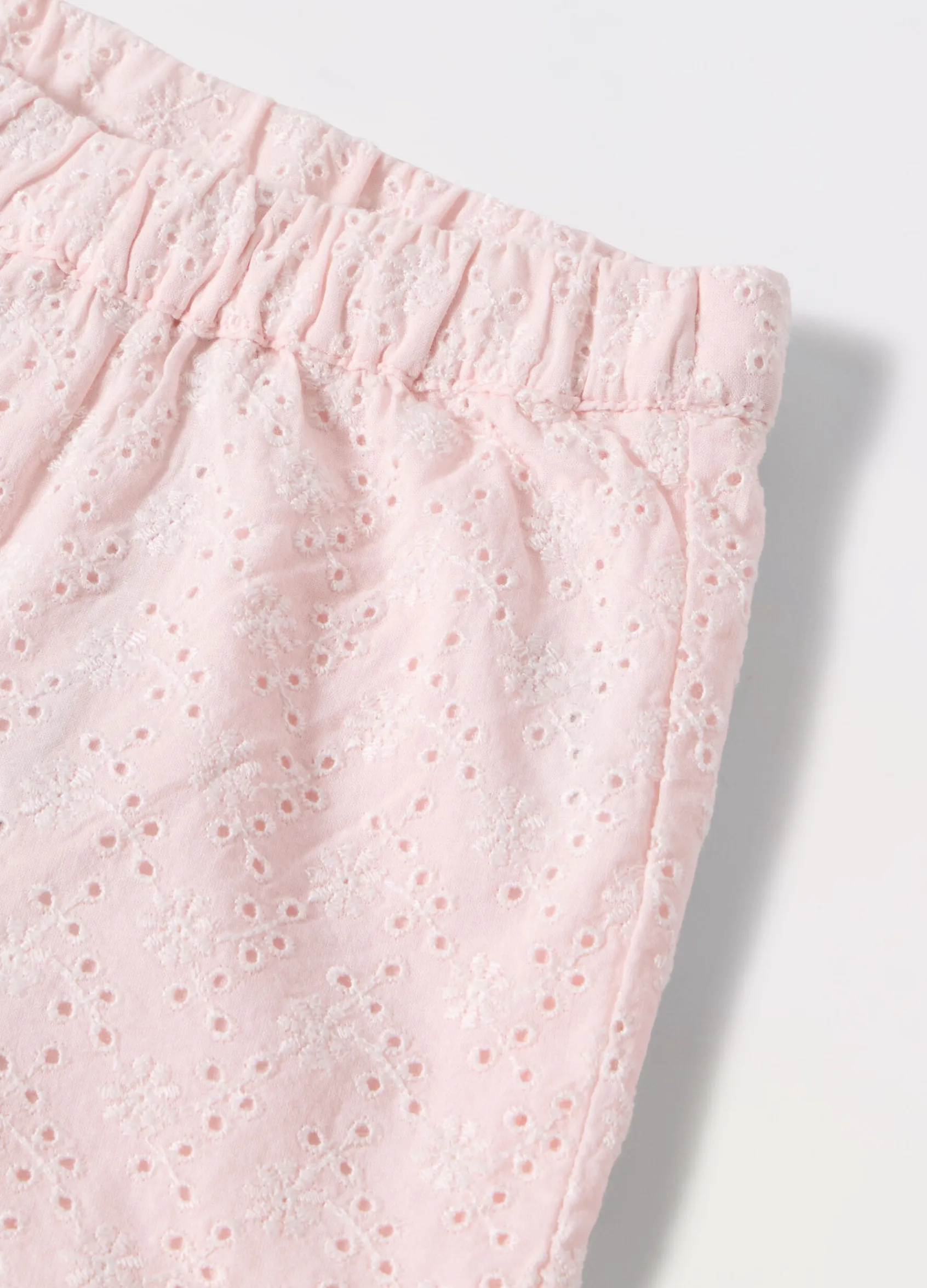 Blukids Pantaloni in cotone sangallo neonata- Pantaloni