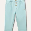 Blukids Pantaloni in cotone stretch con arriccio neonata- Pantaloni