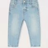 Blukids Pantaloni in denim di cotone stretch neonata- Jeans