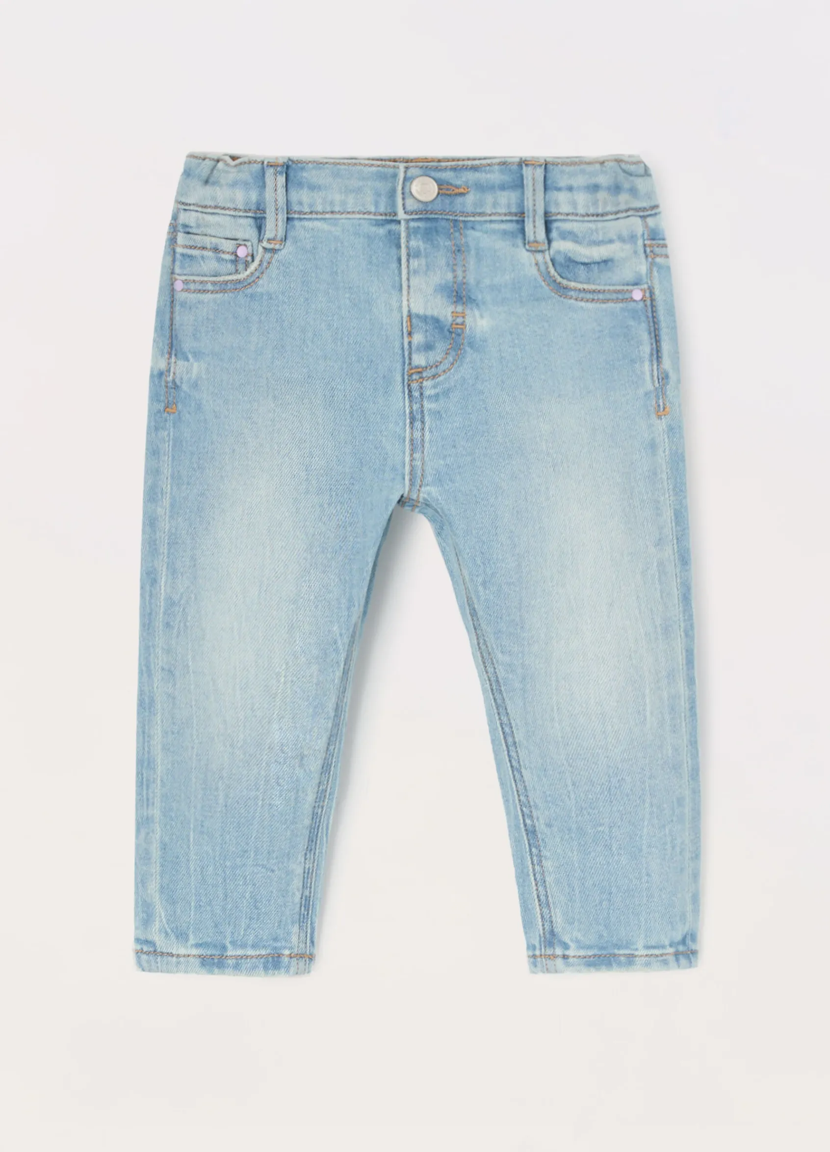 Blukids Pantaloni in denim di cotone stretch neonata- Jeans