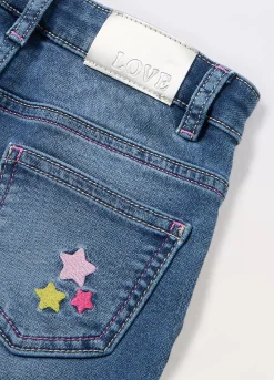 Blukids Pantaloni in denim di misto cotone bambina- Pantaloni