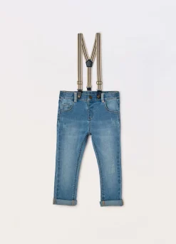 Blukids Pantaloni in denim misto cotone neonato- Pantaloni