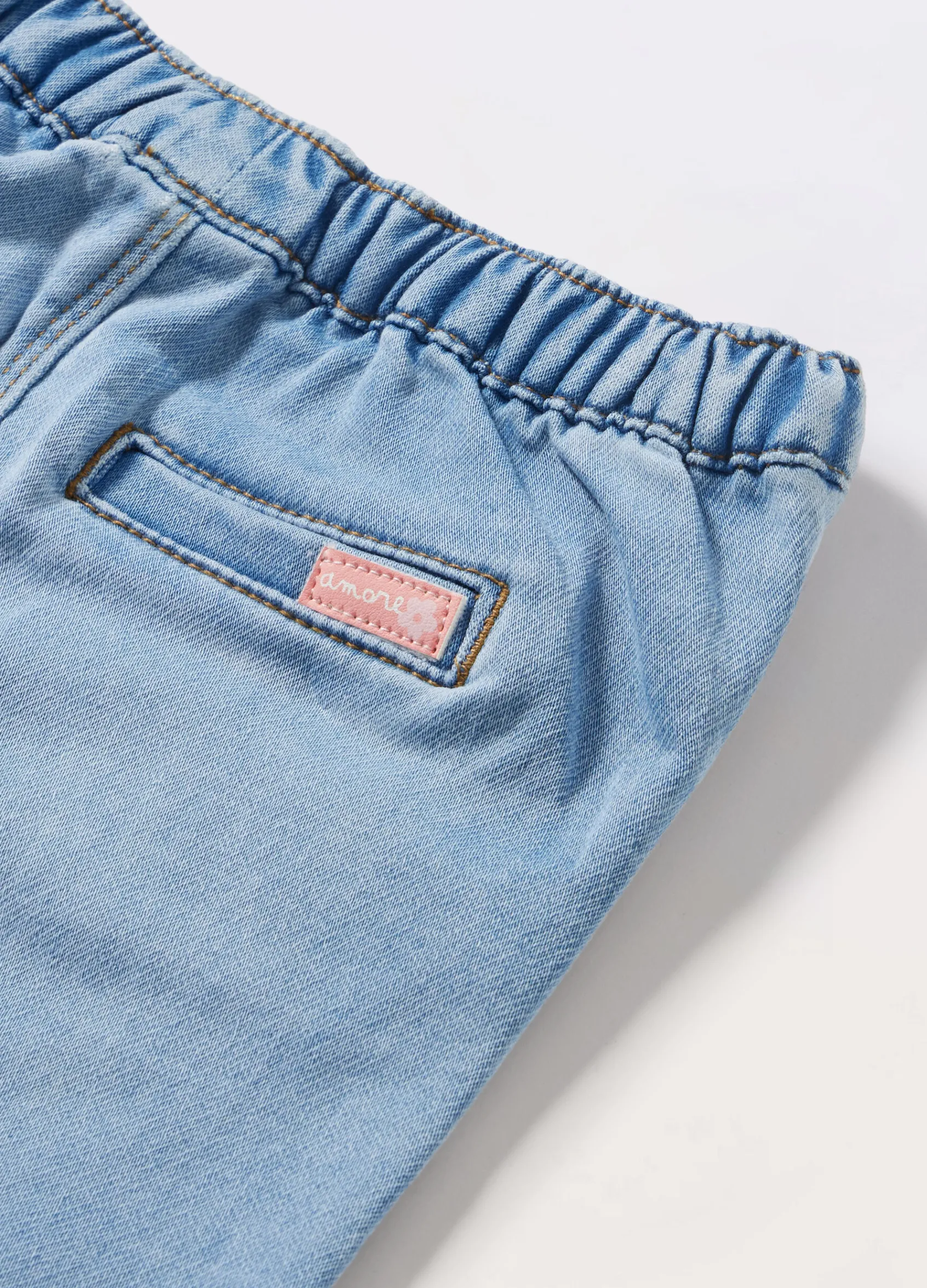 Blukids Pantaloni in french terry denim neonata- Pantaloni