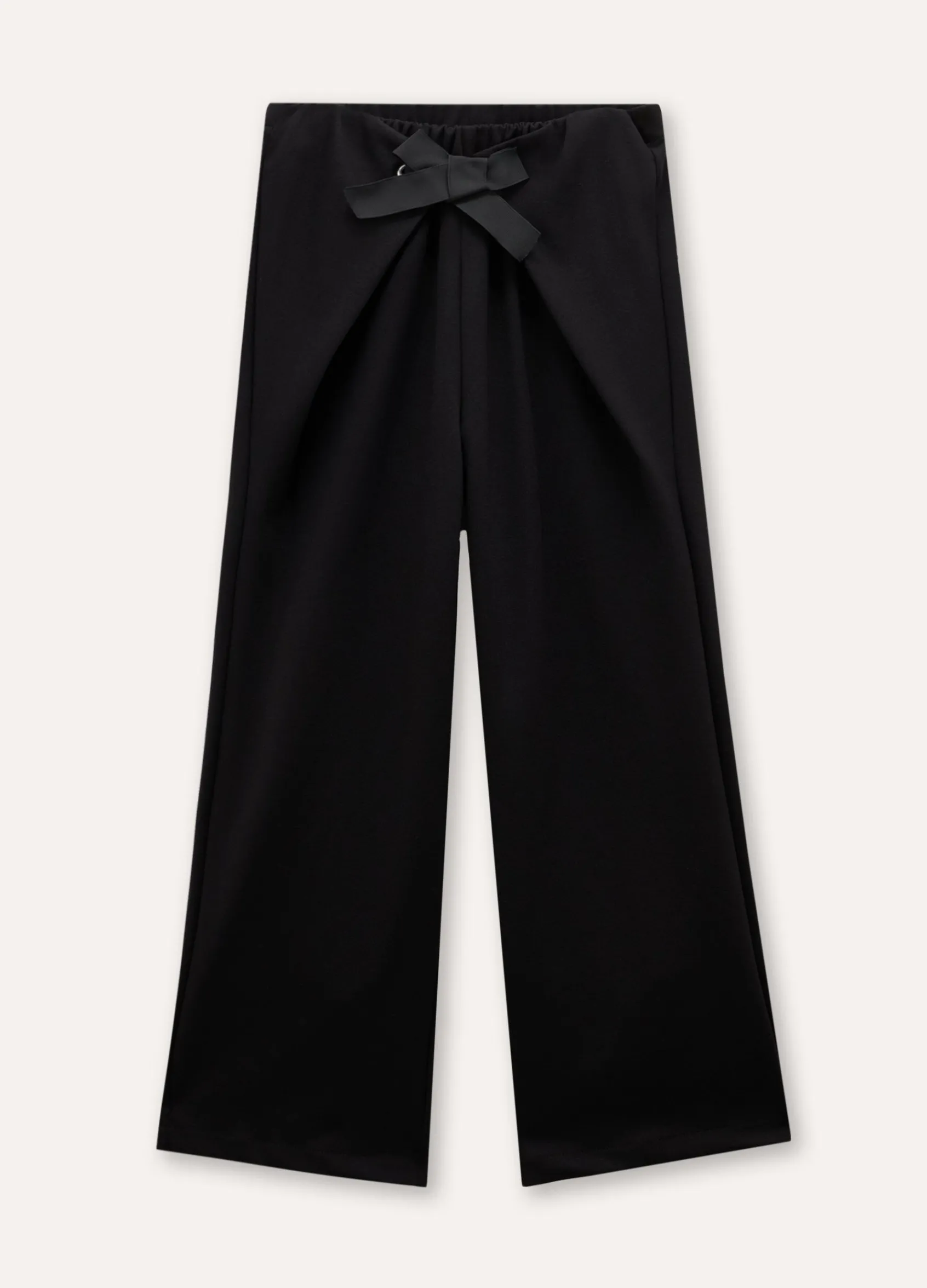 Blukids Pantaloni in misto viscosa con fiocco ragazza- Pantaloni