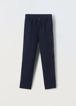 Blukids Pantaloni lunghi in misto lino ragazzo- Pantaloni